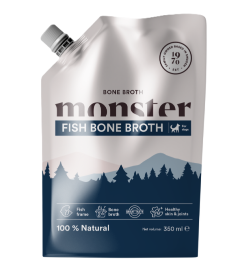 Monster Pet Food Benbuljong 350 ml Fisk Tyggesnacks for Hund