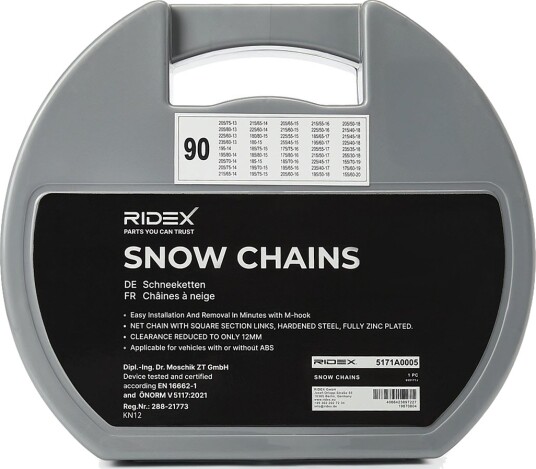 RIDEX 5171A0005 Snøkjettinger RIDEX 5171A0005 Snøkjettinger