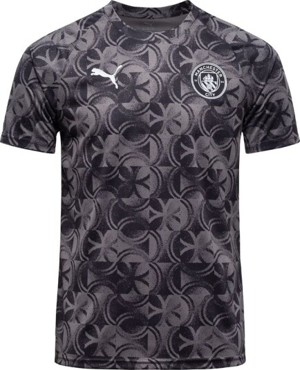 Manchester City Trenings T Skjorte Pre Match   PUMA Svart/Mørkegrå Barn størrelse 176 cm