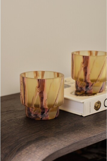 Ellos Home Lanterne Leona høyde 8 cm 2 pakning Gul
