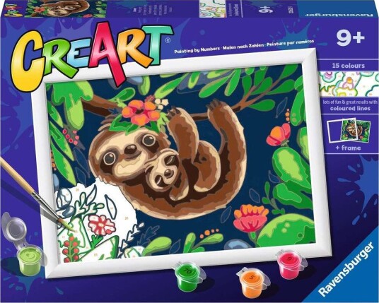 Ravensburger CreArt Mal etter nummer 9+ år Søte dovendyr