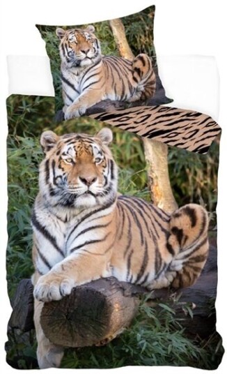 Licens Sengetøy Stor tiger 140x200 cm 100% bomull Licens Sengetøy Stor tiger 140x200 cm 100% bomull
