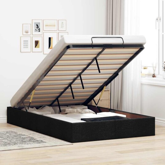  Ottoman sengeramme uten madrass svart Double stoff 8721158457080