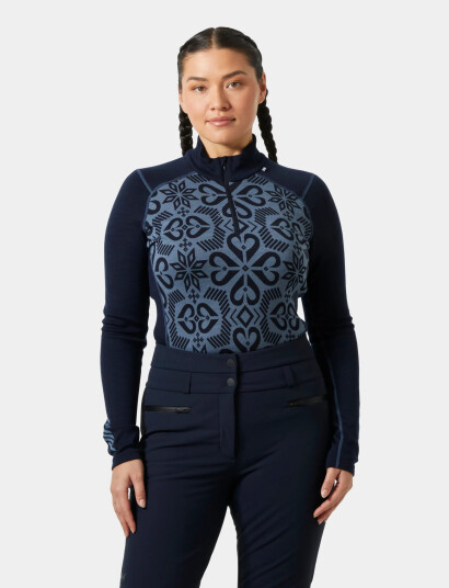 Helly Hansen W Lifa Merino Midw Gra 1/2 Zip - Navy - S Helly Hansen W Lifa Merino Midw Gra 1/2 Zip - Navy - S