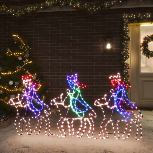 vidaXL De tre vise menn julefigur med 504 lysdioder 70x50 cm