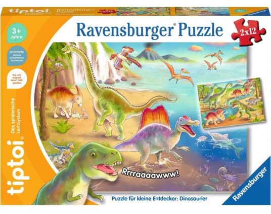 Ravensburger Tiptoi puslespill 12 deler Dinosaur uten Tiptoi nål Ravensburger Tiptoi puslespill 12 deler Dinosaur uten Tiptoi nål