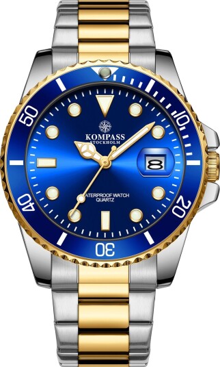 Kompass OceanXplorer Silver Gold Blue