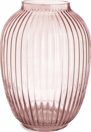 Enjoy Design Vase glass m/riller rosa H:25cm