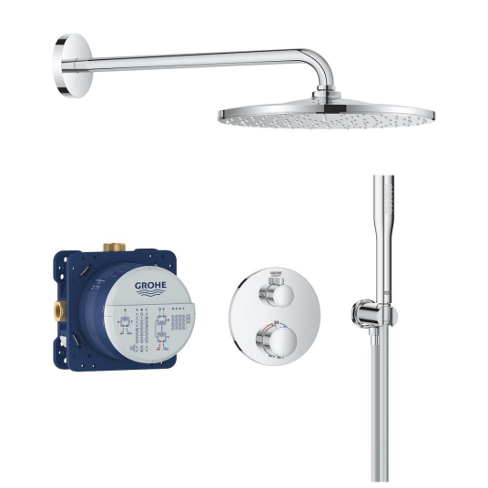 Grohe Precision Thermostat Dusjpakke For innbygning 2 uttak Krom