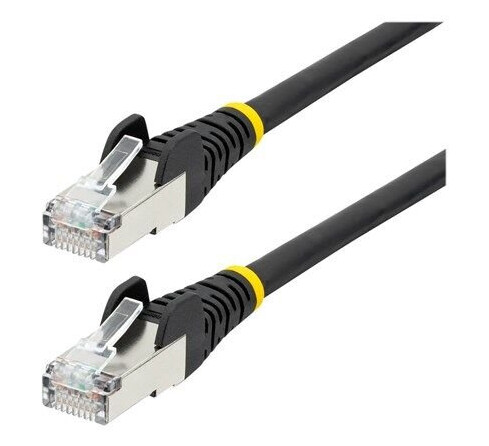 1.5m CAT6a Ethernet Cable - Black - Low Smoke Zero Halogen (LSZH) - 10GbE 500MHz 100W PoE++ Snagless RJ-45 w/Strain Reliefs S/FTP Network Patch Cord - patch cable - 1.5 m - black