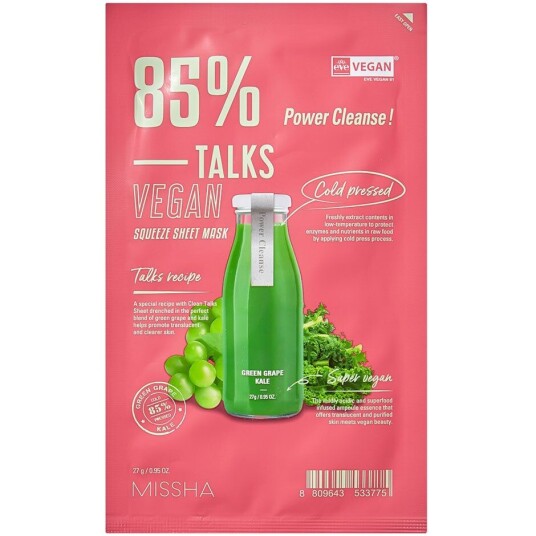MISSHA Talks Vegan Squeeze Sheet Mask Power Cleanse 27 g