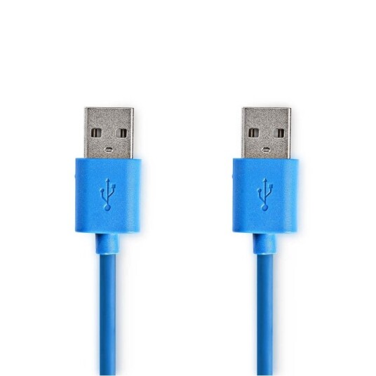 Nedis USB-kabel | USB 3.2 Gen 1 | USB-A Han | USB-A Han | 5 Gbps | Nikkel belagt | 1.00 m | Rund | PVC | Blå | Konvolutt