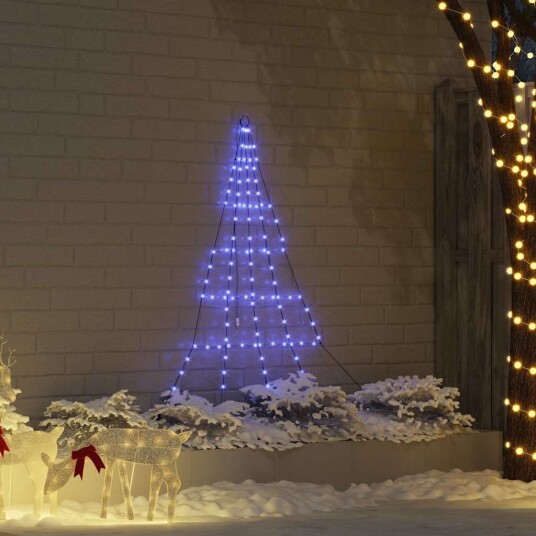  LED juletre med 112 LED med jordspyd Blå 182 cm Metall