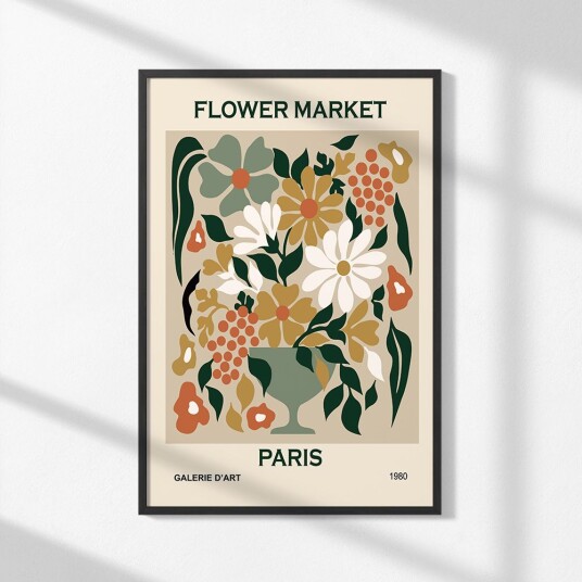 Plakat Blomstemarked Paris Plakat Blomstemarked Paris