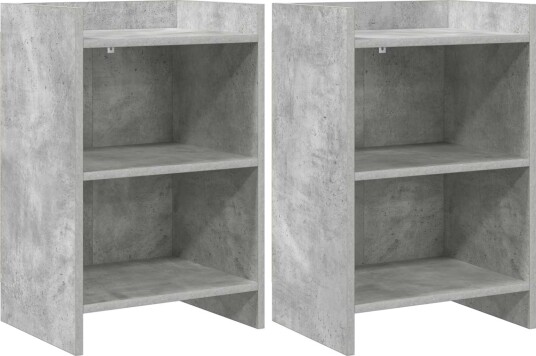  Nattbord 2 pcs Betonggrå 40 x 30 x 60 cm Konstruert tre