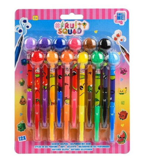 Canenco Fruity Squad PomPom Gel Pens with Fragrance 12pcs Canenco Fruity Squad PomPom Gel Pens with Fragrance 12pcs