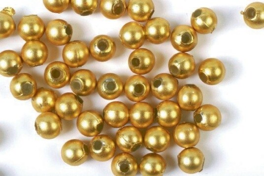 Plastpärlor 3mm 500g, Matt guld