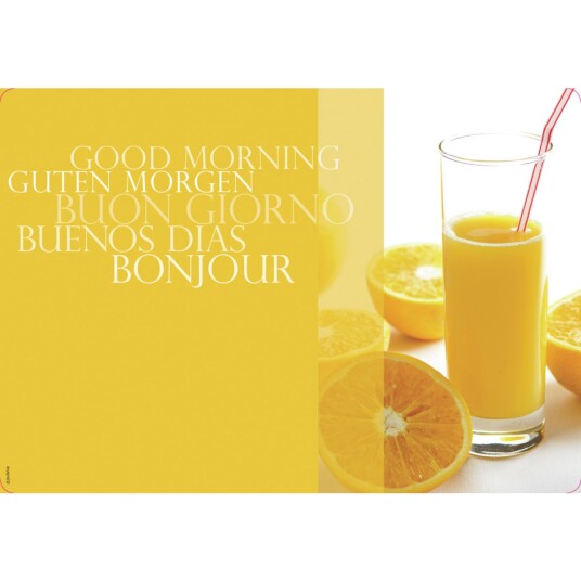 Pulsiva Bordbrikke Motiv Good Morning; 30x43 cm (BxL); Gul; Rektangulær; 200 Stykk / Forpakning