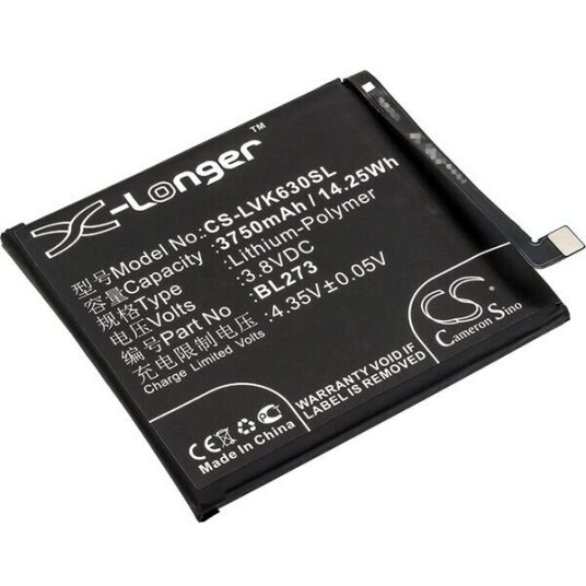 Lenovo K6 Note batteri (3750 mAh 3.8 V, Sort) Lenovo K6 Note batteri (3750 mAh 3.8 V, Sort)