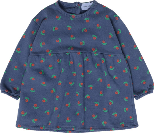 Bobo Choses Stamp Bloom All Over Fleece Dress Navy 89