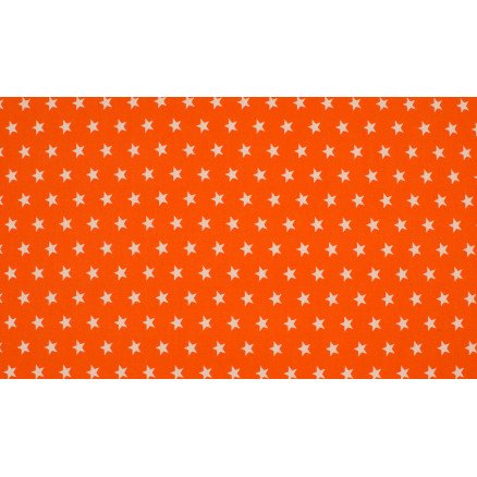 Diverse Minimals Bomullspoplinstoff Print 133 Star Oransje 145cm 50cm