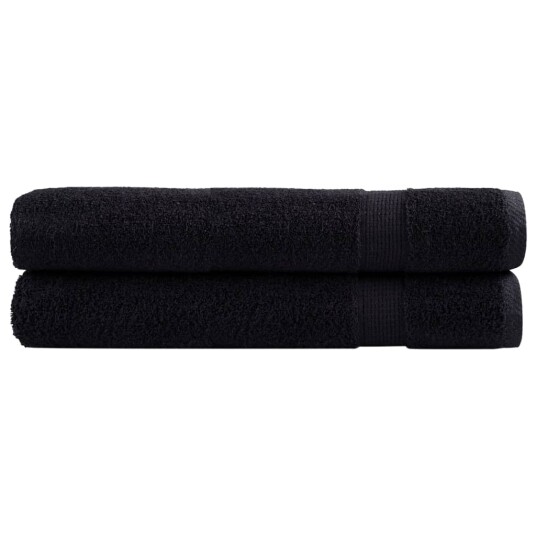 Premium håndklær SOLUND 2 stk svart 100x200 cm 600 g/m2 Premium håndklær SOLUND 2 stk svart 100x200 cm 600 g/m2
