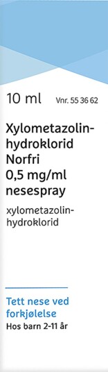 Xylometazolinhydroklorid Norfri 0,5 mg/ml nesespray 10 ml