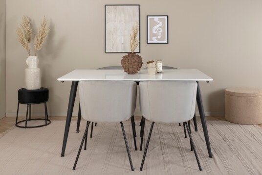 Venture Home Spisebord Jimmy med 4 stk Berit Spisestol
