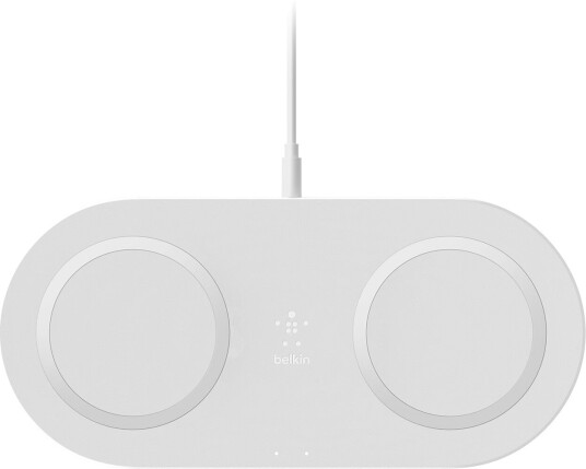 Belkin Boost Charge Qi dobbel trådløs lader 10W (hvit) Belkin Boost Charge Qi dobbel trådløs lader 10W (hvit)