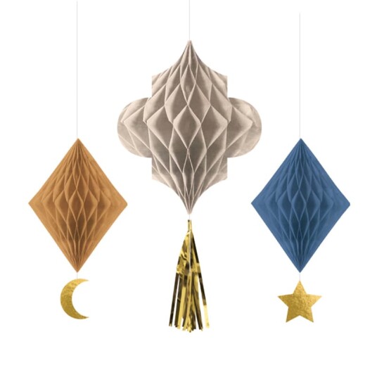 Amscan Honeycomb Dekorasjoner Eid Ramadan 3 stk