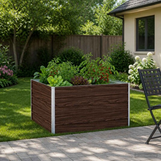 vidaXL Hevet Hagebed Svart 100 x 80 x 55 cm kaldvalset stål