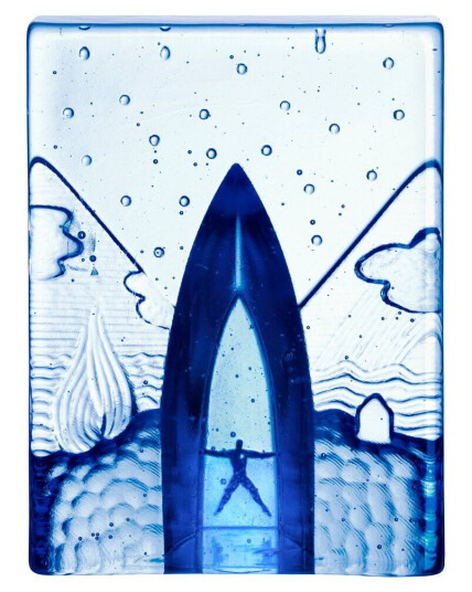 Kosta Boda Blues skulptur Four Elements