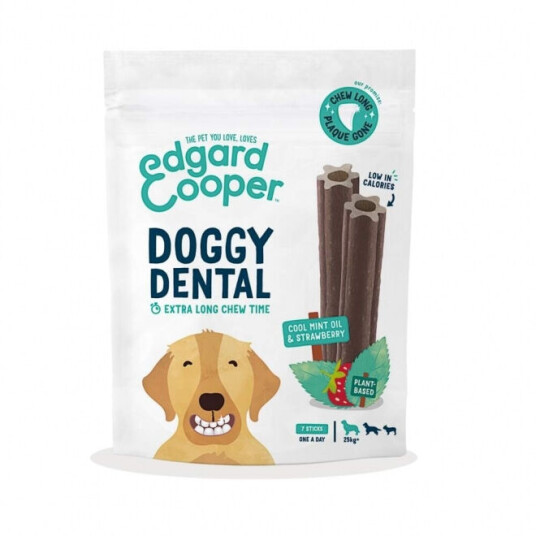 Edgard & Cooper Doggy Dental Tyggepinner Jordbær & Mynte 7-pack for Store Hunder Edgard & Cooper Doggy Dental Tyggepinner Jordbær & Mynte 7-pack for Store Hunder
