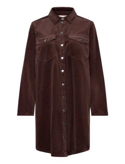 FREE/QUENT Dress From Freequent In A Corduroy Material. The Dress Has A Casual Look With A Brown XS