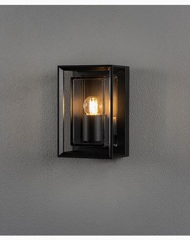 Konstsmide Brindisi mini vegglampe E27 sort med klart glass