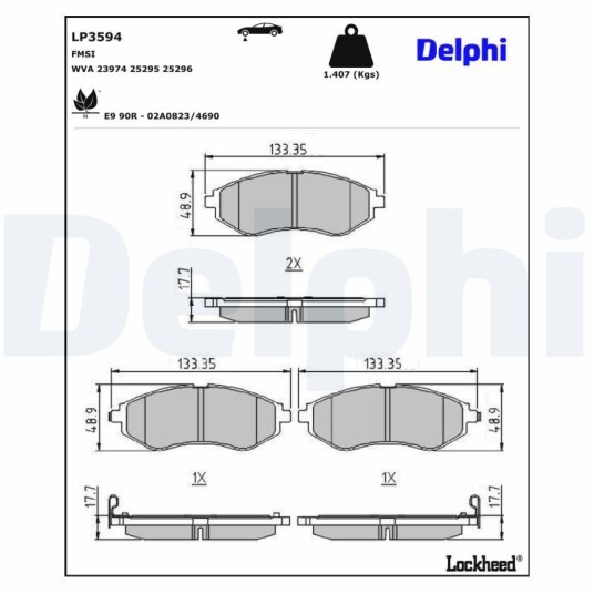 Bremseklosser DELPHI LP3594