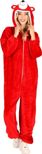 Thetru B.v. Onesie Rød Bjørn Kostyme Medium Large 4363-4800-0M L
