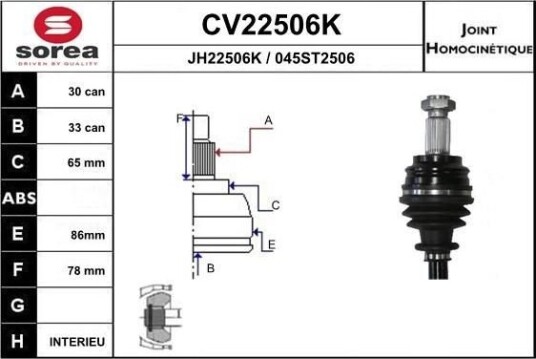 Drivledd EAI CV22506K Drivledd EAI CV22506K