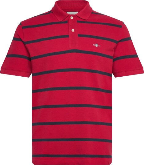 GANT Striped Polo   Red   XXXL