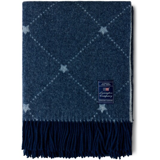 Lexington Signature Star Pledd 130x170 cm Hvit / Marineblå Lexington Signature Star Pledd 130x170 cm Hvit / Marineblå