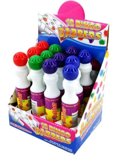 Crosswear Crosswear 12 stk Bingo Dabbers Hel Eske med Markeringstusjer i Assorterte Farger 190668