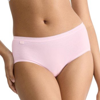 Sloggi Truser 4P Basic Plus Midi Color Hvit/Rosa bomull 44 Dame Sloggi Truser 4P Basic Plus Midi Color Hvit/Rosa bomull 44 Dame