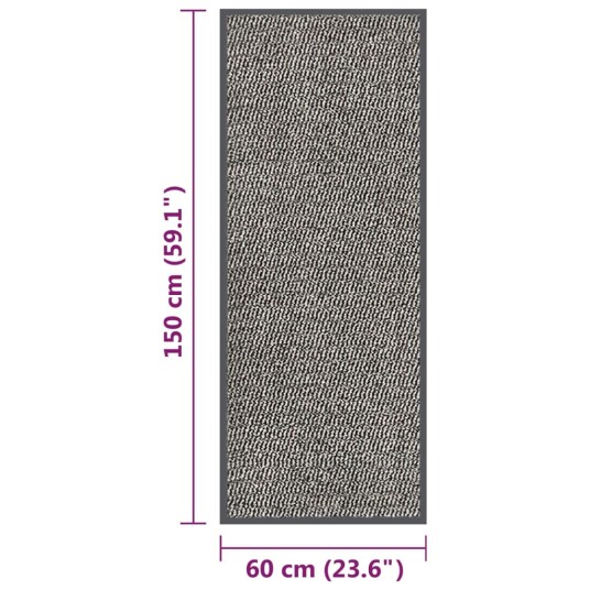 vidaXL Tuftet dørmatte 60x150 cm lysebrun