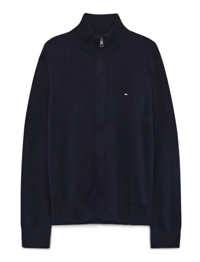 Tommy Hilfiger Pima Org Ctn Cashmere Zip Thru - Navy - M Tommy Hilfiger Pima Org Ctn Cashmere Zip Thru - Navy - M