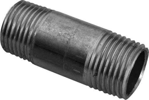 1/2" x 70 mm svart nippelrør