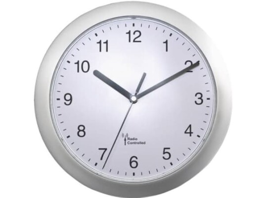 EUROTIME 56787 Radio Vægur 25 cm x 3.8 Sølv