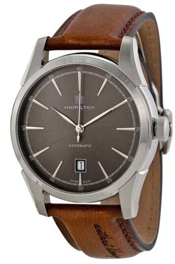 Hamilton Herreklokke H42415591 American Classic Timeless Grå/Lær