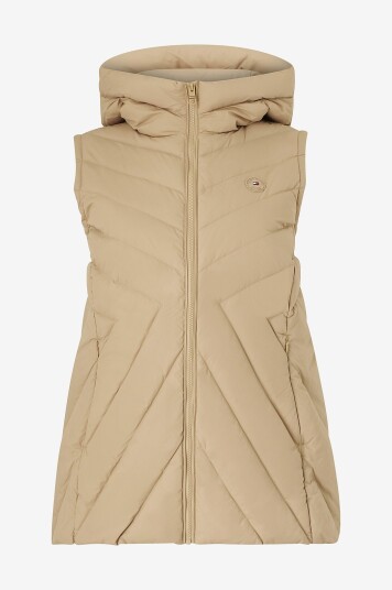 Tommy Hilfiger Curve   Dunvest Crv Chevron MW Down Vest   Beige