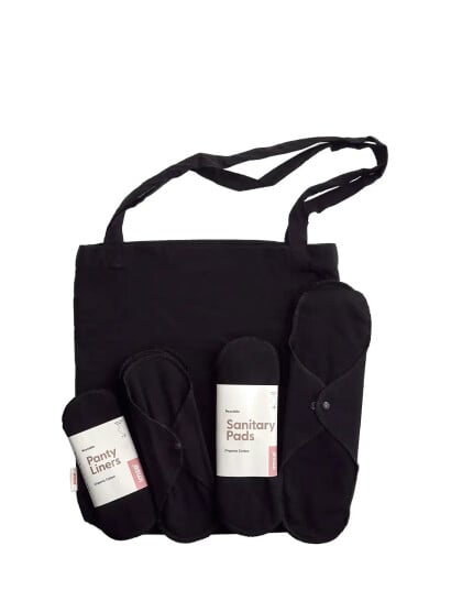 Imse Vimse Start Kit Sanitary Pads, Black - Black - ONE SIZE
