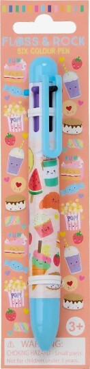 Floss & Rock Click Pen 6 Colour - Sweet Treats - PINK - 16X2X2